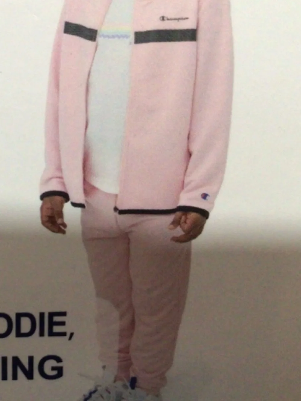 Champion Light Pink Girls' 3-Piece Hoodie & Jogger Set with White Tee